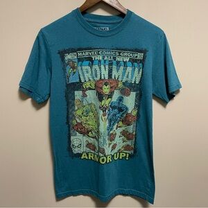 Iron Man Disney Marvel Comic Book Distressed Print T-shirt Men Women Small